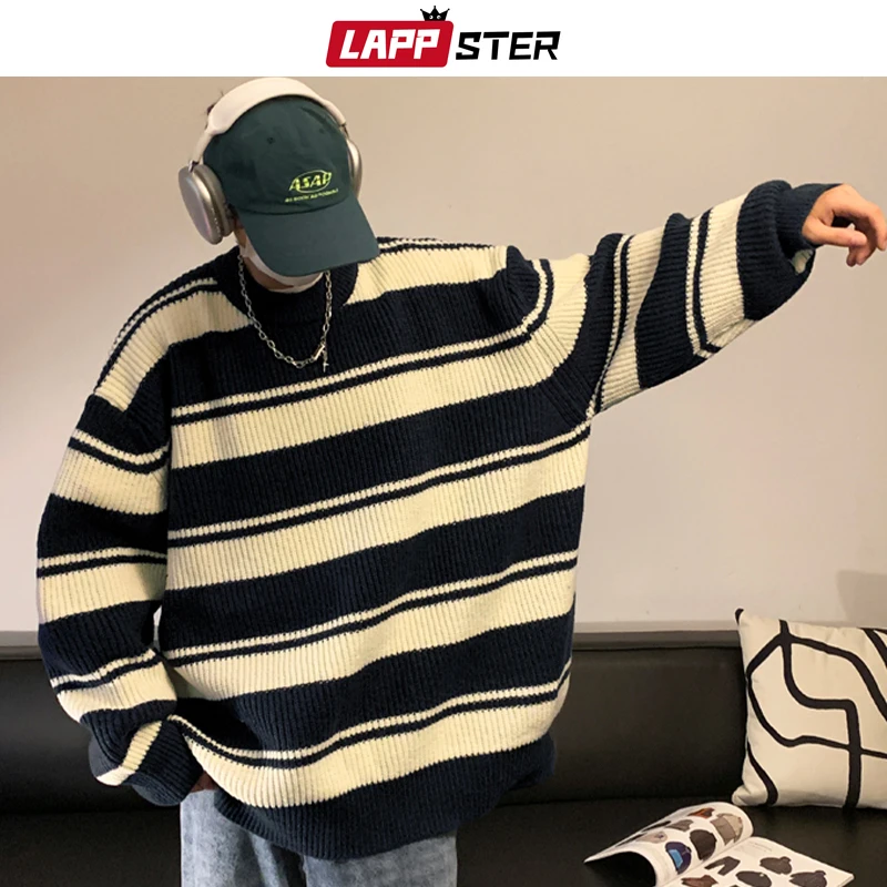 LAPPSTER Winter Korean Fashions Vintage Striped Sweaters Y2k Streetwear Oversized Pullovers Harajuku Sweater Men Vintage Clothes
LAPPSTER Winter Korean Fashions Vintage Striped Sweaters Y2k Streetwear Oversized Pullovers Harajuku Sweater Men Vintage Clothes