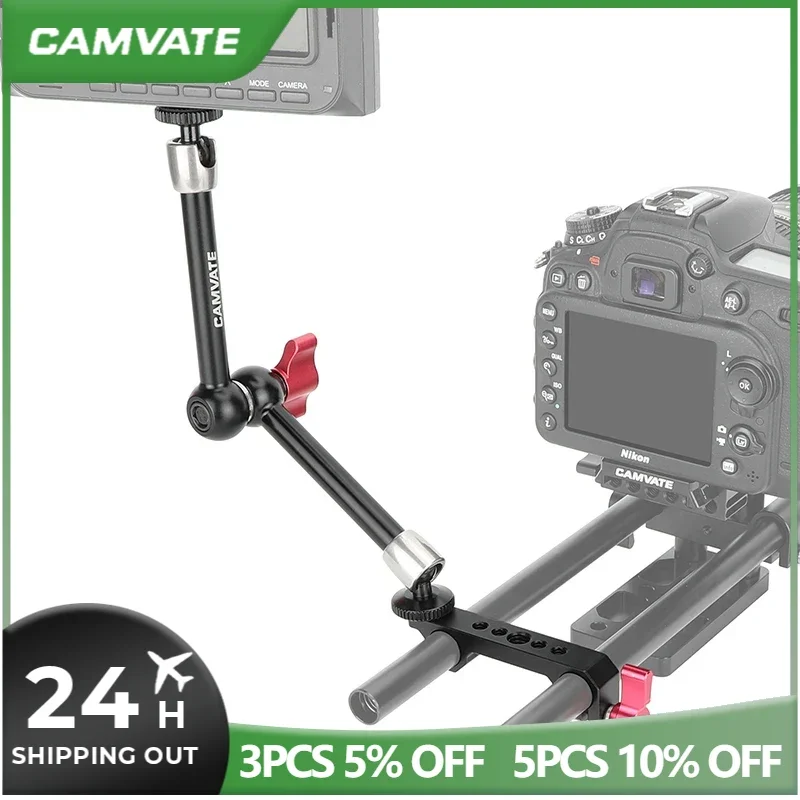 CAMVATE 15mm LWS Rod Clamp + 10" Articulating Magic Arm 1/4"-20 Screw Mount For Camera LED Light LCD Monitor Rod Support System
CAMVATE 15mm LWS Rod Clamp + 10" Articulating Magic Arm 1/4"-20 Screw Mount For Camera LED Light LCD Monitor Rod Support System