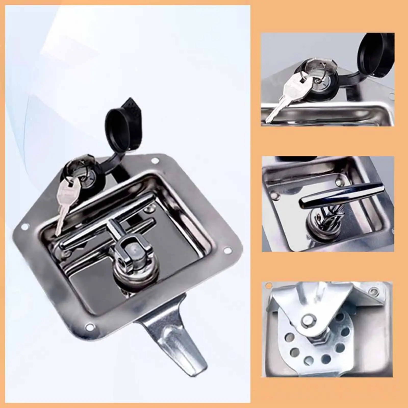 Truck Security T Handle Latch Stainless Toolbox Paddle Lock Key Kit for Rear Door Pickup RV and Trailer Accessories
Truck Security T Handle Latch Stainless Toolbox Paddle Lock Key Kit for Rear Door Pickup RV and Trailer Accessories