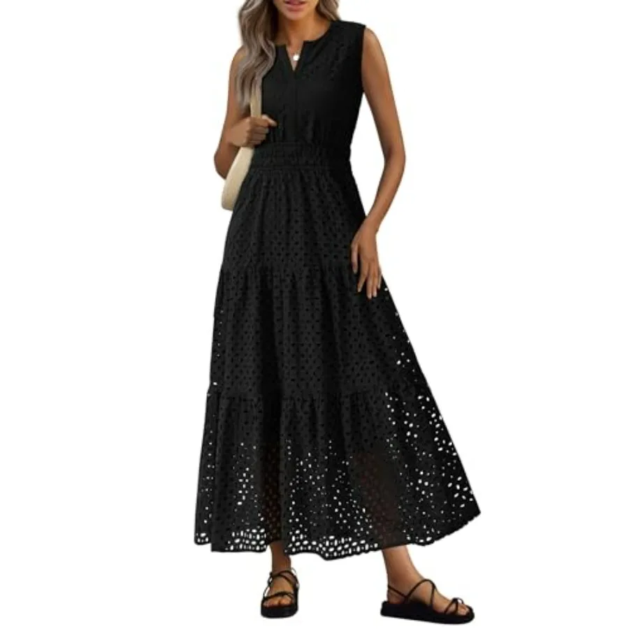 PRETTYGARDEN Womens 2026 Summer Maxi Dresses Sleeveless Sundresses V Neck Eyelet A Line Long Flowy Spring Wedding Guest Dress
PRETTYGARDEN Womens 2026 Summer Maxi Dresses Sleeveless Sundresses V Neck Eyelet A Line Long Flowy Spring Wedding Guest Dress