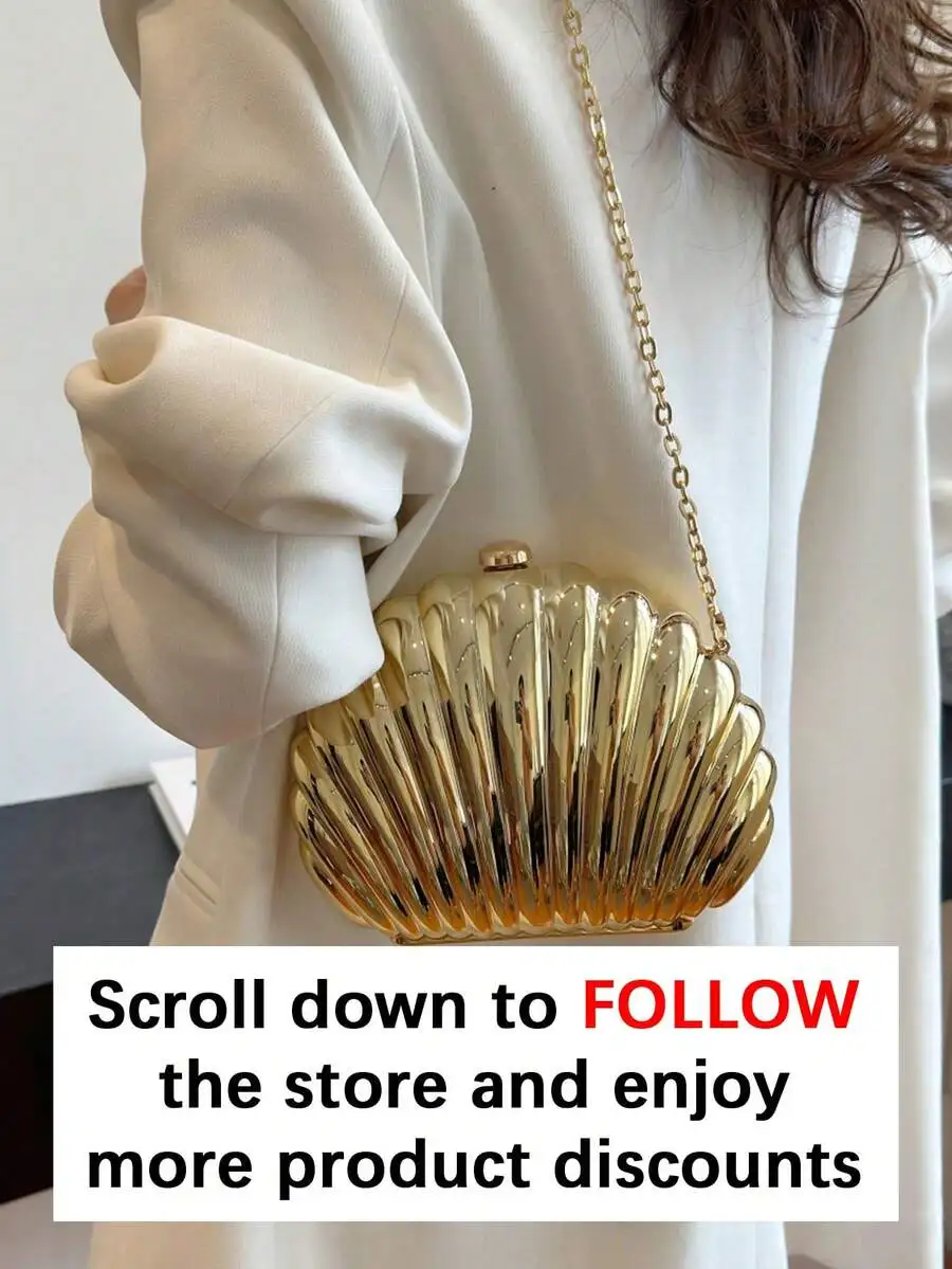 Mini Shell Shaped Metal Clutch Bag With Chain Strap For Women Formal Party Wedding
Mini Shell Shaped Metal Clutch Bag With Chain Strap For Women Formal Party Wedding