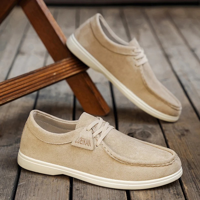 Мужские замшевые лоферы в корейском стиле — серая/бежевая дышащая повседневная обувь на мягкой подошве, легкая повседневная одежда
Мужские замшевые лоферы в корейском стиле — серая/бежевая дышащая повседневная обувь на мягкой подошве, легкая повседневная одежда