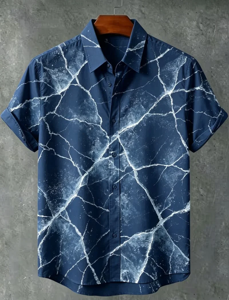 Men's abstract cracked texture printed casual shirt, suitable for summer vacations, party outings, and various daily occasions
Men's abstract cracked texture printed casual shirt, suitable for summer vacations, party outings, and various daily occasions