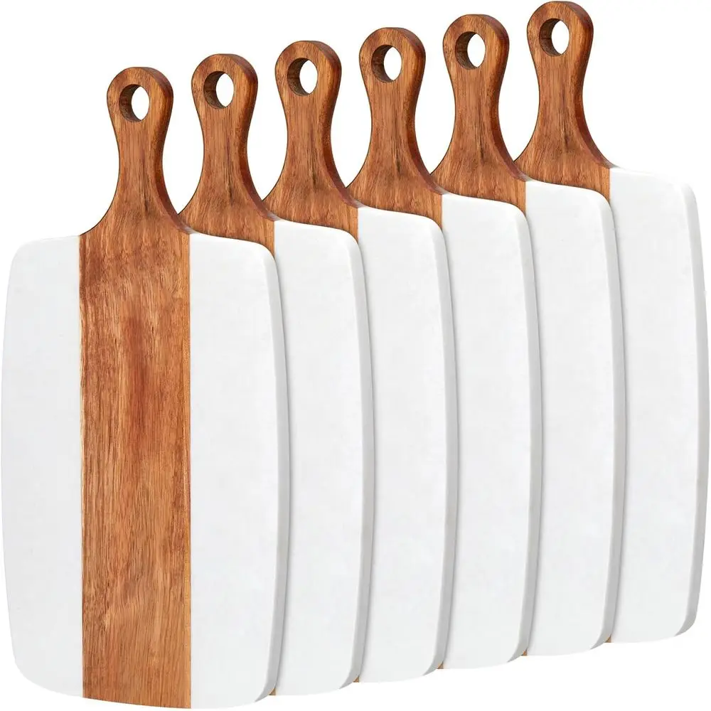 14x7 Inch Marble and Acacia Wood Serving Tray with Handle, Perfect for Charcuterie and Kitchen Use
14x7 Inch Marble and Acacia Wood Serving Tray with Handle, Perfect for Charcuterie and Kitchen Use