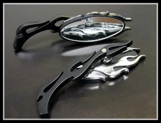 BLACK FLAME OVAL MIRRORS for Harley Sportster Dyna Softail Electra Road King Rod
BLACK FLAME OVAL MIRRORS for Harley Sportster Dyna Softail Electra Road King Rod