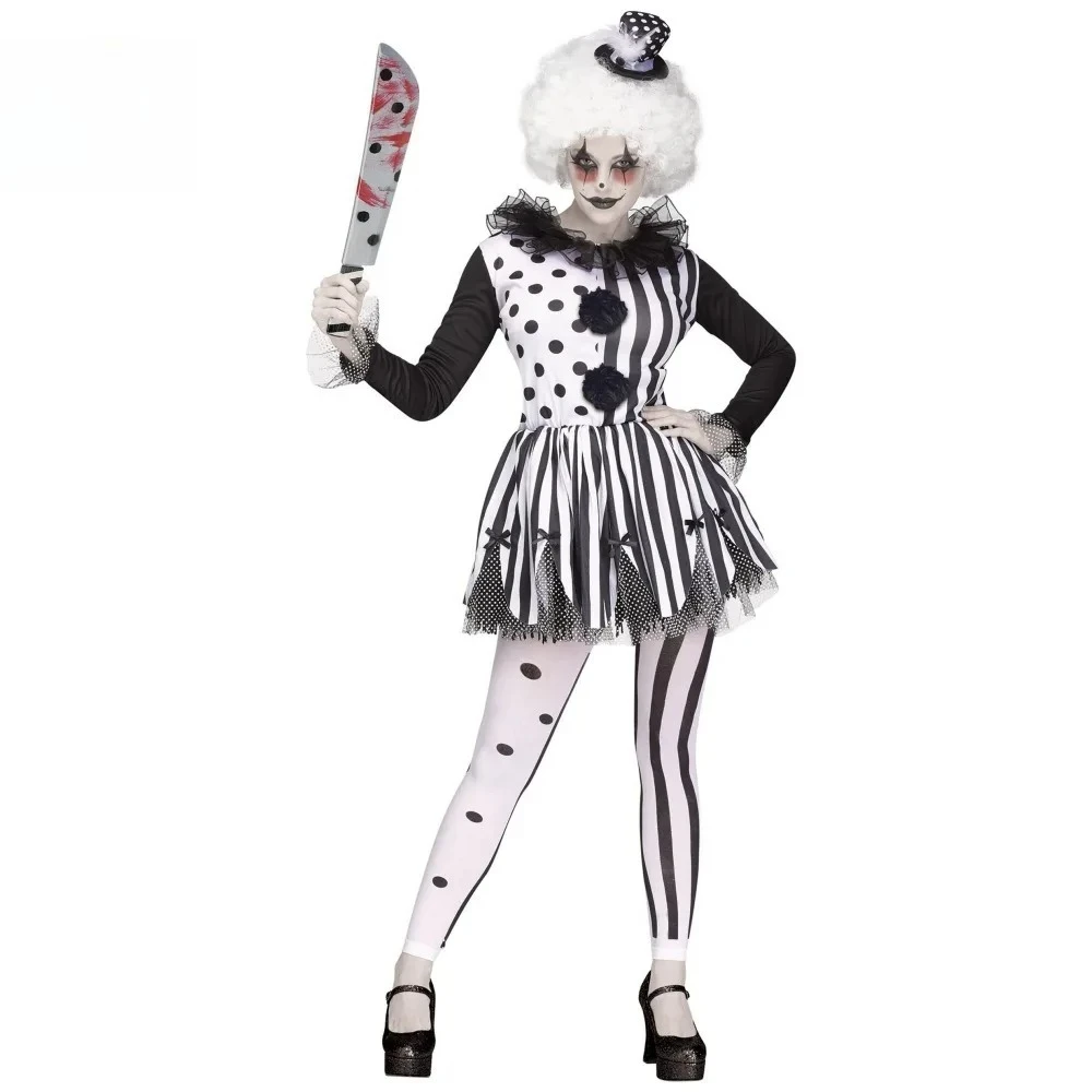 Halloween Horror Black and White Clown Cosplay Costume Women Carnival Party Fancy Dress Adult Circus Tamer Role Play Accessories
Halloween Horror Black and White Clown Cosplay Costume Women Carnival Party Fancy Dress Adult Circus Tamer Role Play Accessories