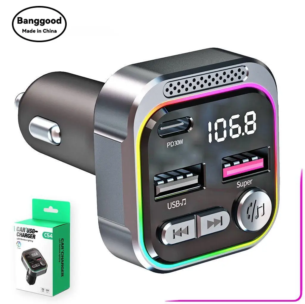 C54 Car Mp3 Bluetooth Player Bluetooth FM Transmitter PD30W Hands-free Flash Charging Car Zinc Alloy Edge
C54 Car Mp3 Bluetooth Player Bluetooth FM Transmitter PD30W Hands-free Flash Charging Car Zinc Alloy Edge