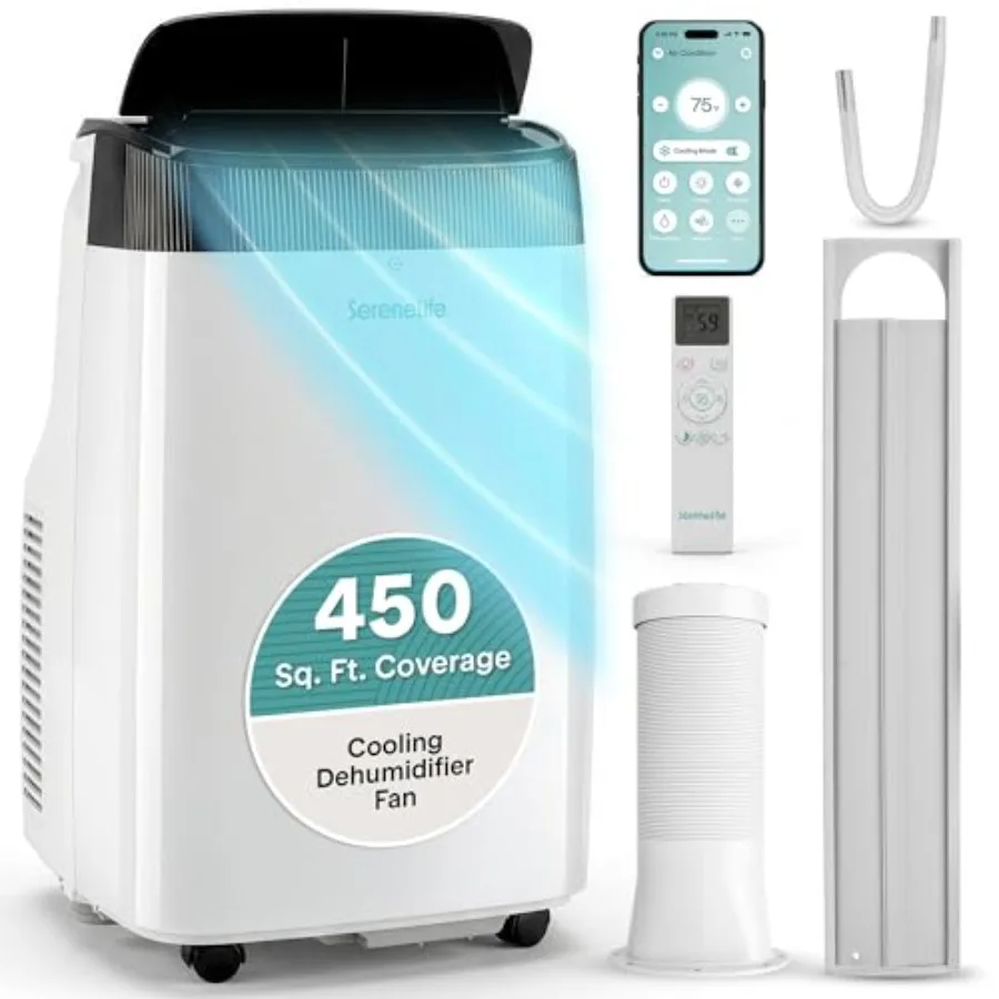 Portable Air Conditioner 10000 BTU with WIFI for bedroom home office use, ABS plastic housing, white, 3-in-1 cooling fan dehumi
Portable Air Conditioner 10000 BTU with WIFI for bedroom home office use, ABS plastic housing, white, 3-in-1 cooling fan dehumi