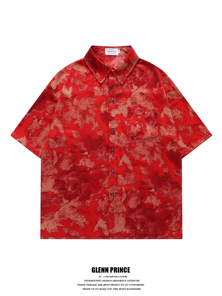 Loose Fit Short Sleeve Dyed Shirt for Men Summer Beach Casual Wear Red Couples Shirt Street Style Printed Polyester Fiber
Loose Fit Short Sleeve Dyed Shirt for Men Summer Beach Casual Wear Red Couples Shirt Street Style Printed Polyester Fiber