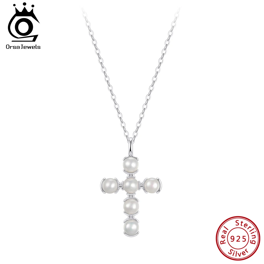 ORSA JEWELS Minimalist 925 Sterling Silver Classic Cross Pendant Choker Necklace Natural Pearls Daily Wear Dating Party GPN109
ORSA JEWELS Minimalist 925 Sterling Silver Classic Cross Pendant Choker Necklace Natural Pearls Daily Wear Dating Party GPN109