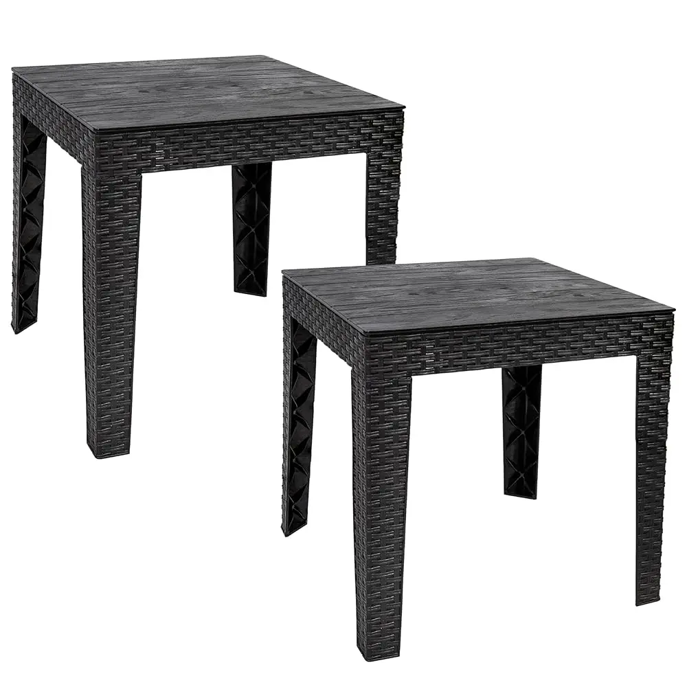 Square Patio Side Table - 16.75"" Outdoor End Table - Weather-Resistant - Set Of 2 - Bla Faux Plank Tabletop
Square Patio Side Table - 16.75"" Outdoor End Table - Weather-Resistant - Set Of 2 - Bla Faux Plank Tabletop