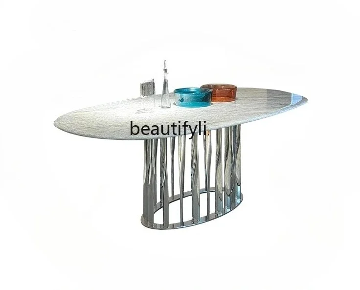 X1Blue crystal natural marble dining table light luxury high-end villa designer oval luxury stone dining table
X1Blue crystal natural marble dining table light luxury high-end villa designer oval luxury stone dining table
