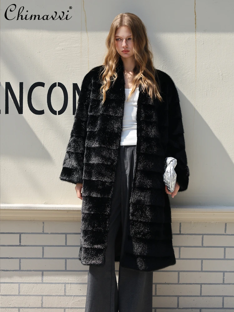 Черная полосатая шуба из искусственного норки в стиле ретро, осень-зима 2022, новая модная высококачественная утолщенная теплая утягивающая куртка из искусственного меха, топы
Черная полосатая шуба из искусственного норки в стиле ретро, осень-зима 2022, новая модная высококачественная утолщенная теплая утягивающая куртка из искусственного меха, топы