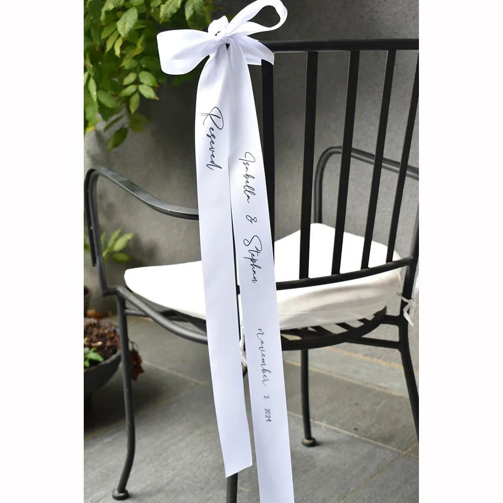 5pcs Personalized Wedding Chair Seating Ribbon, Reserved Seating Satin Tags Wedding Chair Decor Name Place Tags Wedding Items
5pcs Personalized Wedding Chair Seating Ribbon, Reserved Seating Satin Tags Wedding Chair Decor Name Place Tags Wedding Items