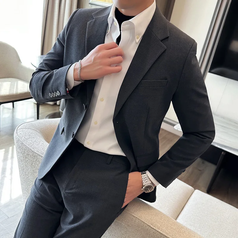 (M-7XL) Plus Size Men's Suit (suit + Trousers) High-quality Solid Color Two-button Suit Two-piece Groom's Dress Suit Wedding
(M-7XL) Plus Size Men's Suit (suit + Trousers) High-quality Solid Color Two-button Suit Two-piece Groom's Dress Suit Wedding