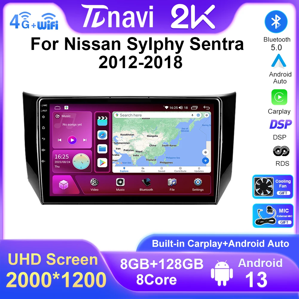 2K экран Android 13 автомобильное радио для Nissan Sylphy B17 Sentra 12 2012 2013 2014 2015 - 2018 Авто Carplay GPS мультимедийное видео
2K экран Android 13 автомобильное радио для Nissan Sylphy B17 Sentra 12 2012 2013 2014 2015 - 2018 Авто Carplay GPS мультимедийное видео