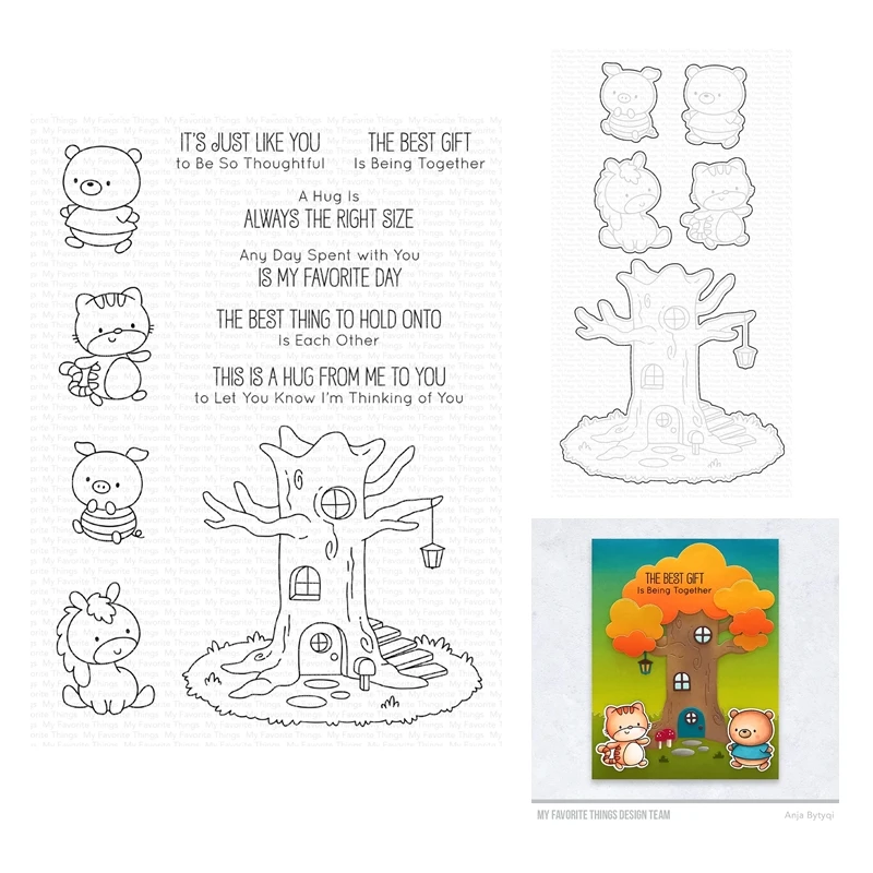 October 2023 New Christmas Treehouse Hugs Animals Clear Stamps Cutting Dies Scrapbooking for Paper Making Frame Card
October 2023 New Christmas Treehouse Hugs Animals Clear Stamps Cutting Dies Scrapbooking for Paper Making Frame Card