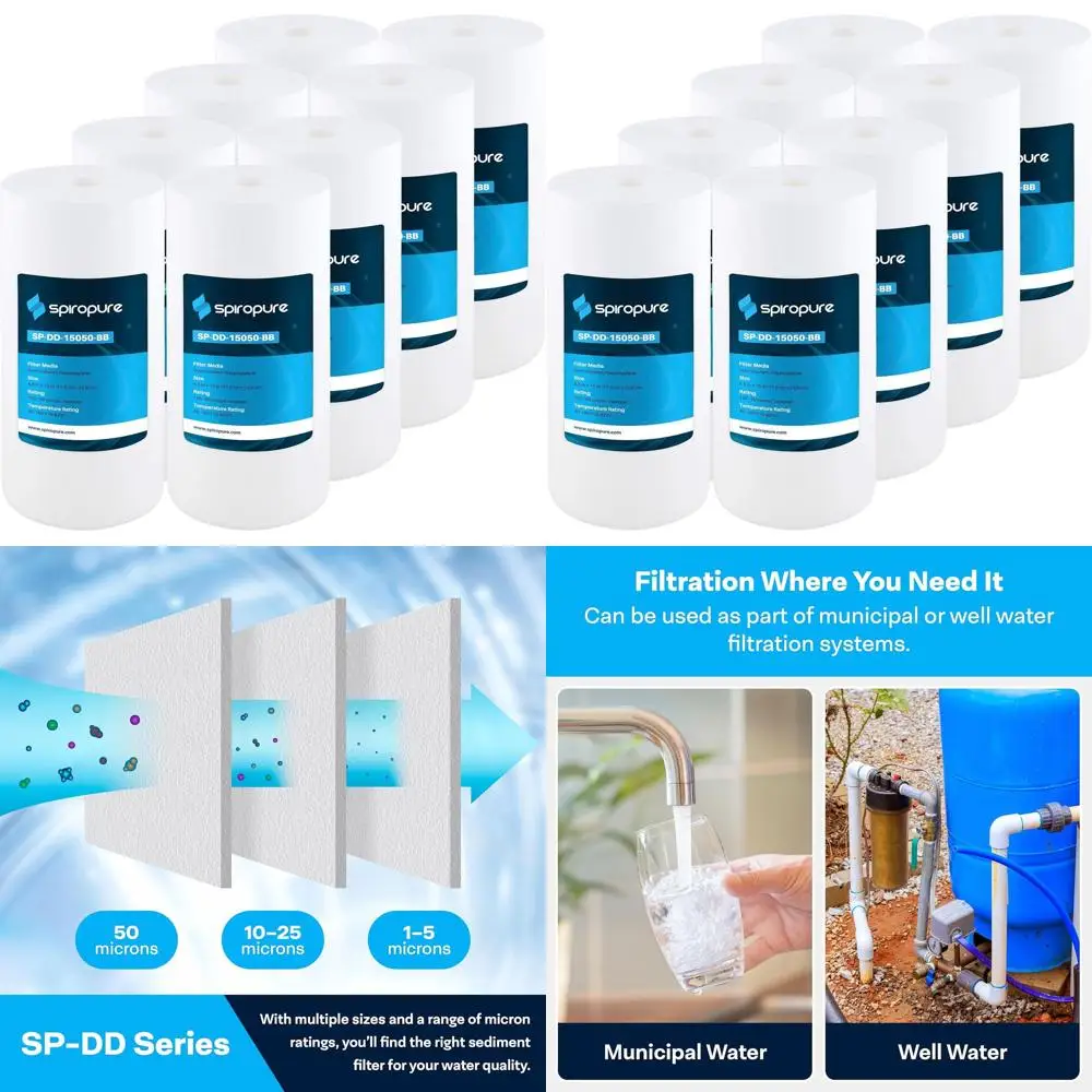 10x4.5 Inch 50 Micron Melt-Blown Polypropylene Water Filter Cartridge, Pack of 8
10x4.5 Inch 50 Micron Melt-Blown Polypropylene Water Filter Cartridge, Pack of 8