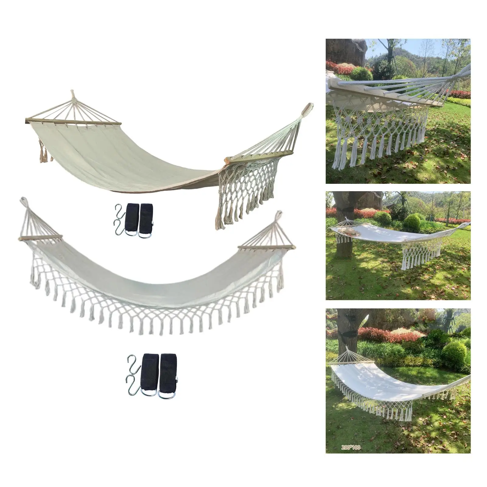 Canvas Hammock Includes Tie Rope Boho Macrame Lightweight Camping Hammock for Outside Backyard Lounging Garden Travel Patio
Canvas Hammock Includes Tie Rope Boho Macrame Lightweight Camping Hammock for Outside Backyard Lounging Garden Travel Patio