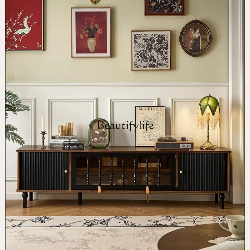 French solid wood living room, high-end storage and storage integrated retro TV cabinet
French solid wood living room, high-end storage and storage integrated retro TV cabinet