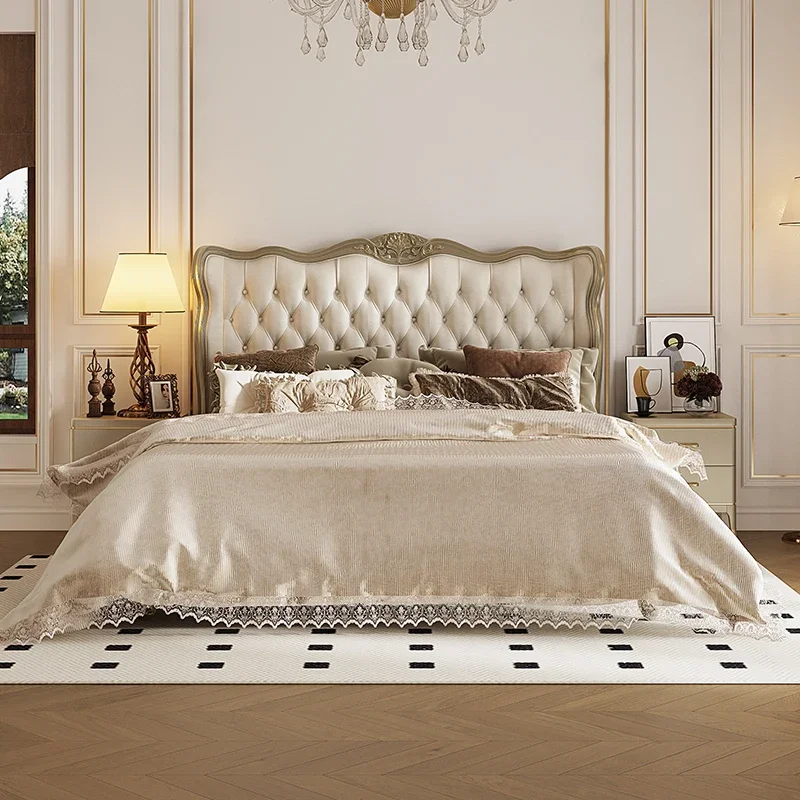 American light luxury Rolinsa leather bed French cream wind double solid wood bed 1.8 meters master bedroom soft bed
American light luxury Rolinsa leather bed French cream wind double solid wood bed 1.8 meters master bedroom soft bed