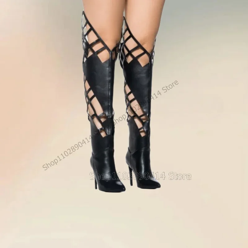 Black Hollow Design Pointed Toe Boots Slip On Women Shoes Thin High Heels Novel Fashion Party Banquet 2025 Zapatos Para Mujere
Black Hollow Design Pointed Toe Boots Slip On Women Shoes Thin High Heels Novel Fashion Party Banquet 2025 Zapatos Para Mujere