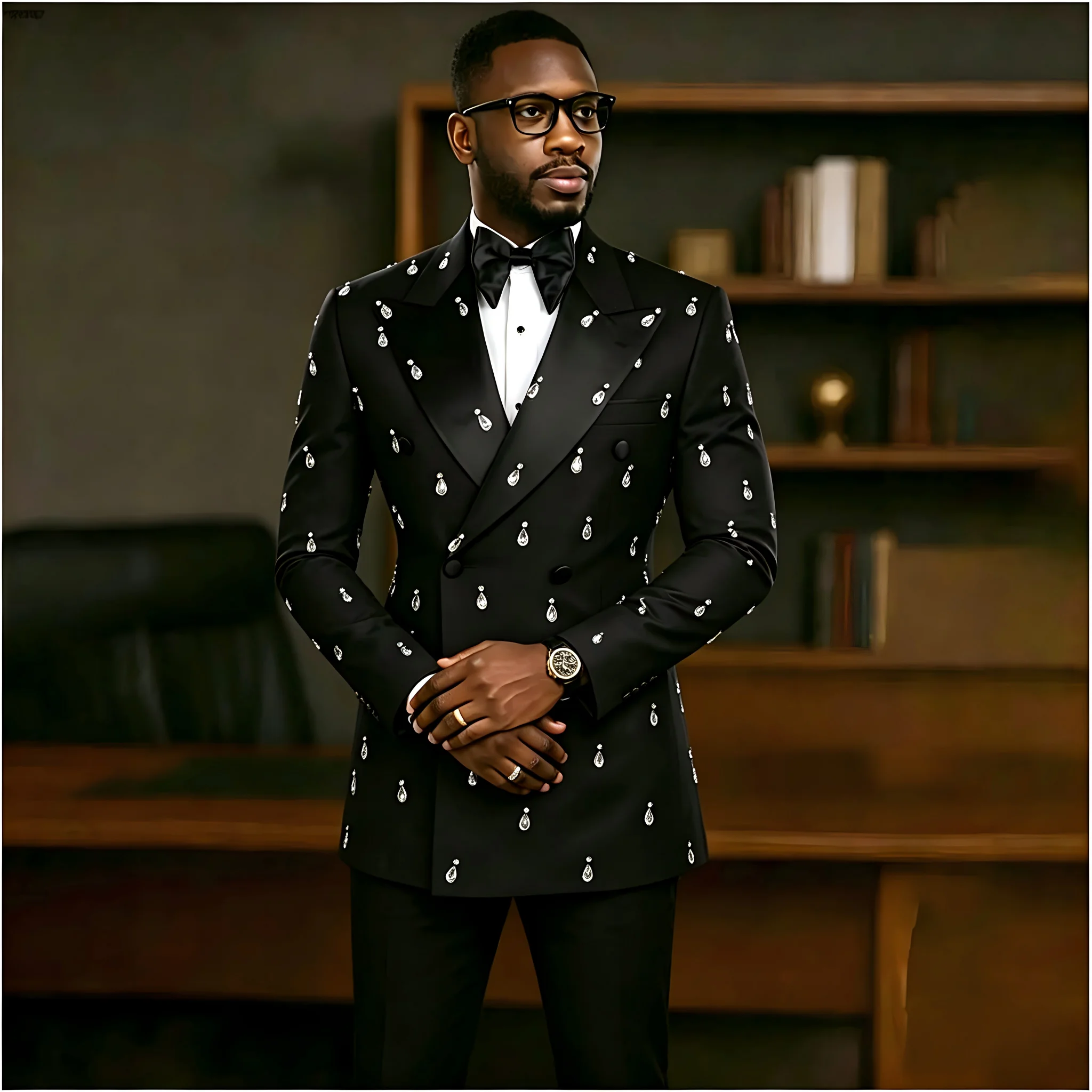 2026 New Double-Breasted Men Suits Black Formal Male Party Dress Beaded Crystals Handmade Tuxedos for Wedding Blazer Pant Sets
2026 New Double-Breasted Men Suits Black Formal Male Party Dress Beaded Crystals Handmade Tuxedos for Wedding Blazer Pant Sets