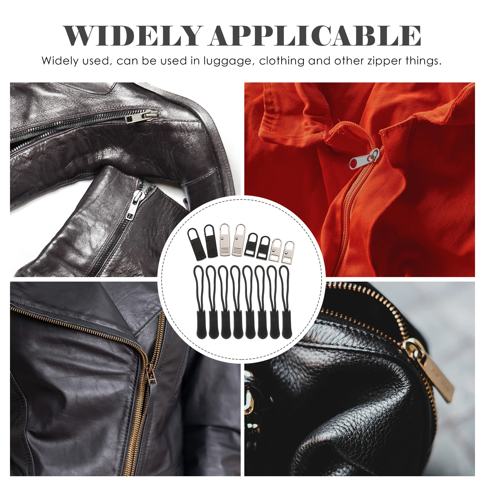 16Pcs Zipper Pull Tab Alloy Puller Replacement Slider Detachable Extender for Clothing Bags Tents DIY Zipper Repair Kit
16Pcs Zipper Pull Tab Alloy Puller Replacement Slider Detachable Extender for Clothing Bags Tents DIY Zipper Repair Kit