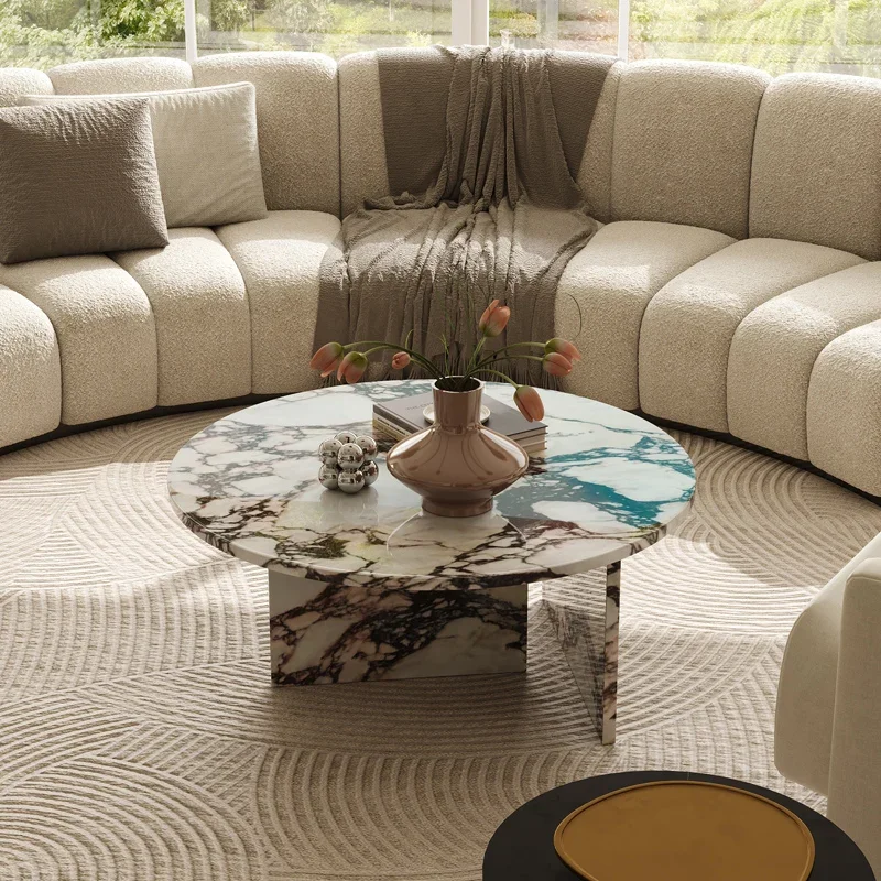 French natural marble coffee table round living room cream style Italian luxury stone coffee table
French natural marble coffee table round living room cream style Italian luxury stone coffee table