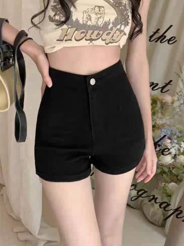 High Waist Slim Fit Denim Shorts Women's Summer Outdoor Wear A-Line Hot Pants Black American Style Retro Cotton Stretch
High Waist Slim Fit Denim Shorts Women's Summer Outdoor Wear A-Line Hot Pants Black American Style Retro Cotton Stretch