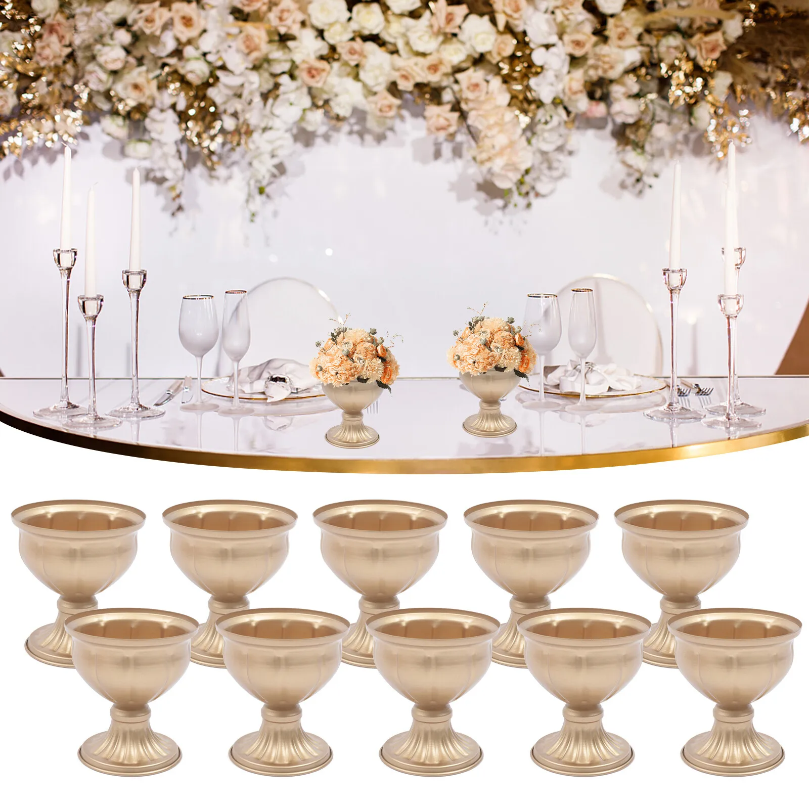 10Pcs Iron Urn Planter Elegant Party Wedding Centerpieces Vase Gold 12.5*10*13cm
10Pcs Iron Urn Planter Elegant Party Wedding Centerpieces Vase Gold 12.5*10*13cm