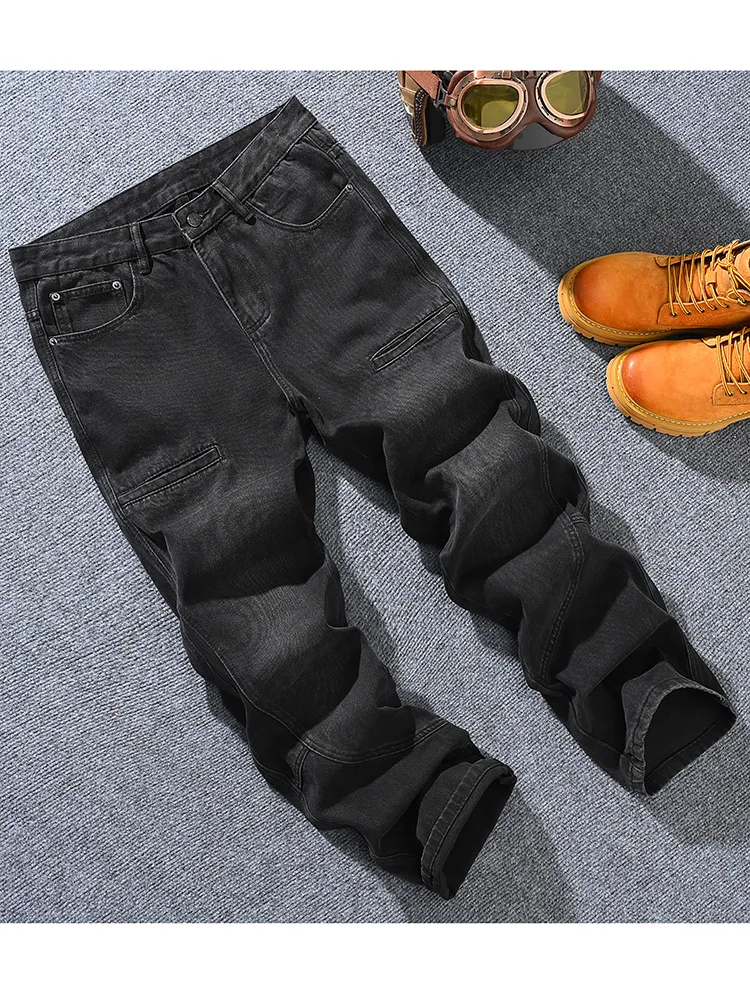 Американские свободные прямые черные джинсы для мужчин, модные и ностальгические с несколькими карманами, брюки в стиле ретро в уличном стиле.
Американские свободные прямые черные джинсы для мужчин, модные и ностальгические с несколькими карманами, брюки в стиле ретро в уличном стиле.