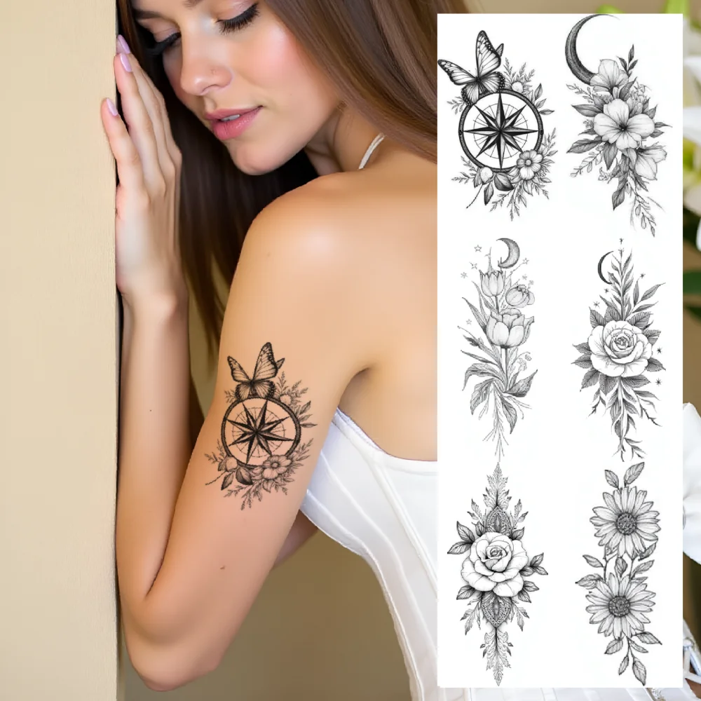 9pcs Temporary Tattoo Roses Temporary Tattoo Stickers Flowers Leaves Line Art Butterfly For Back Thighs Ladies
9pcs Temporary Tattoo Roses Temporary Tattoo Stickers Flowers Leaves Line Art Butterfly For Back Thighs Ladies