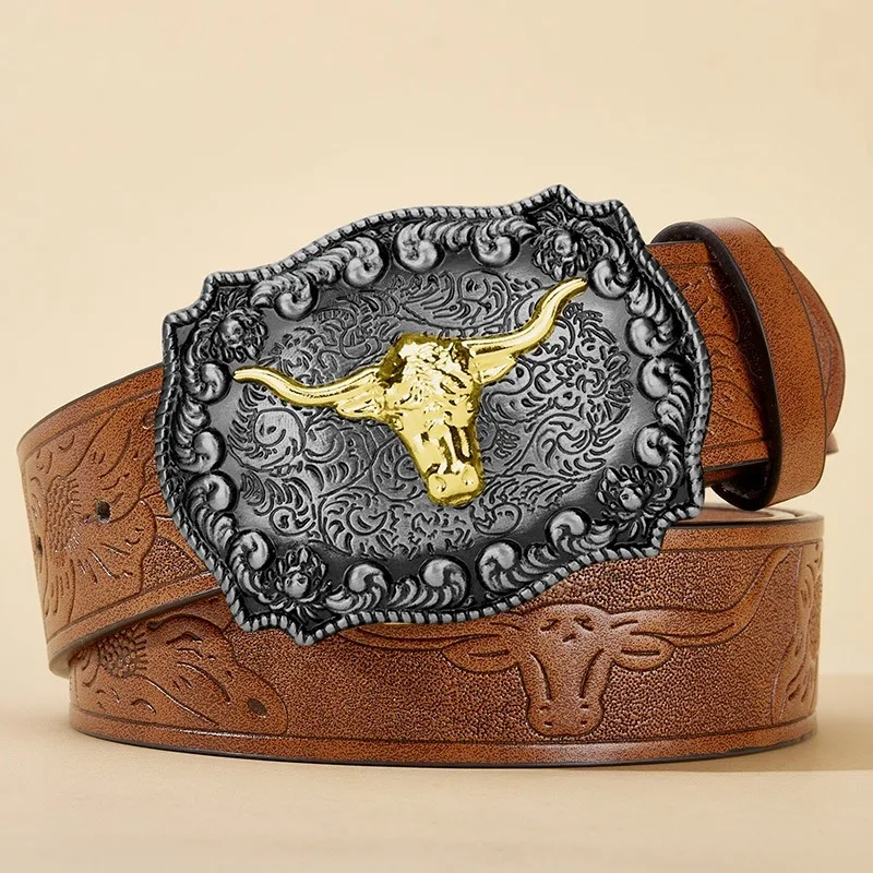 3.8cm Western Animal Cow Buckle Belt Cowboy Leather Belt Men Waist Strap Bull Decoration Floral Engraved for Jeans Cowgirl belt
3.8cm Western Animal Cow Buckle Belt Cowboy Leather Belt Men Waist Strap Bull Decoration Floral Engraved for Jeans Cowgirl belt