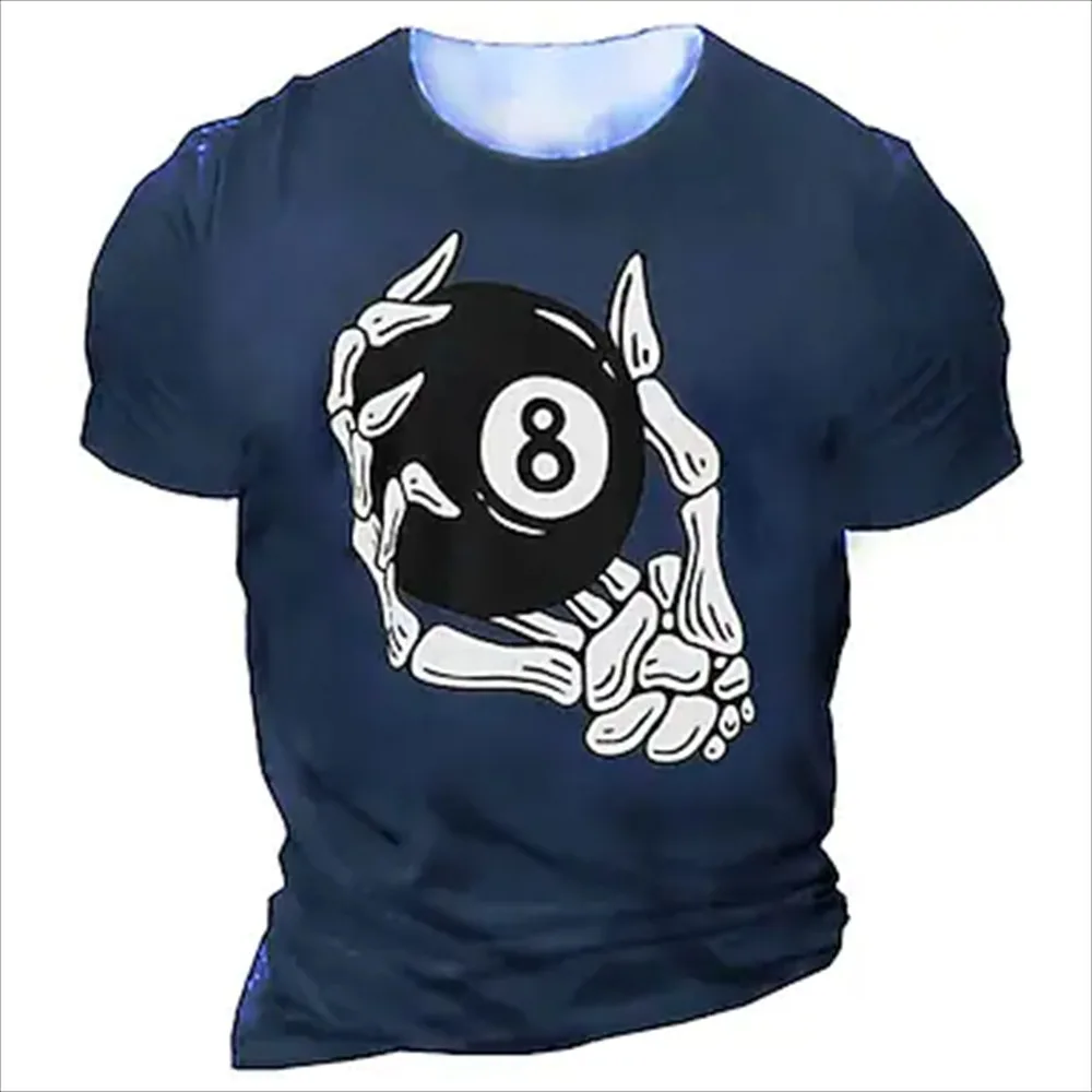 Summer T-shirt For Men Vintage 3d Black 8 Billiard Print Top Oversized Outdoor Casual Clothing Street Circular Neck Men's Tees
Summer T-shirt For Men Vintage 3d Black 8 Billiard Print Top Oversized Outdoor Casual Clothing Street Circular Neck Men's Tees
