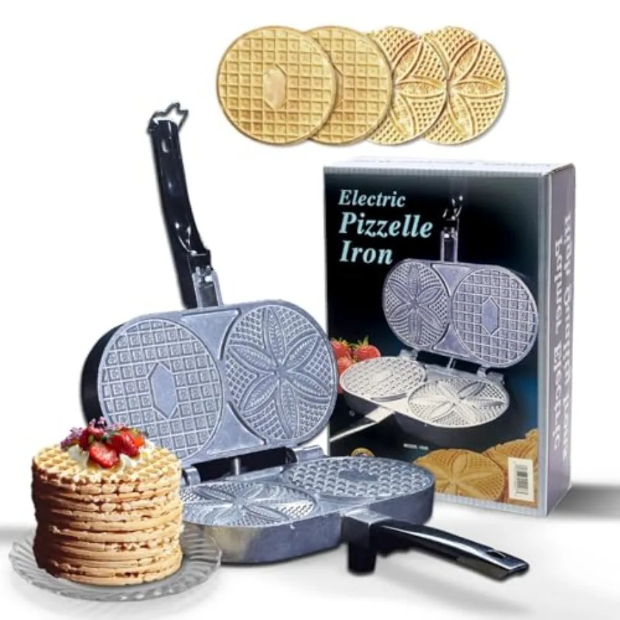 Electric Pizelle Maker 800 Watts American Made Pizelle Iron Model 1000 Makes Two 5-Inch Authentic Pizelles Non-Stick Aluminum S
Electric Pizelle Maker 800 Watts American Made Pizelle Iron Model 1000 Makes Two 5-Inch Authentic Pizelles Non-Stick Aluminum S