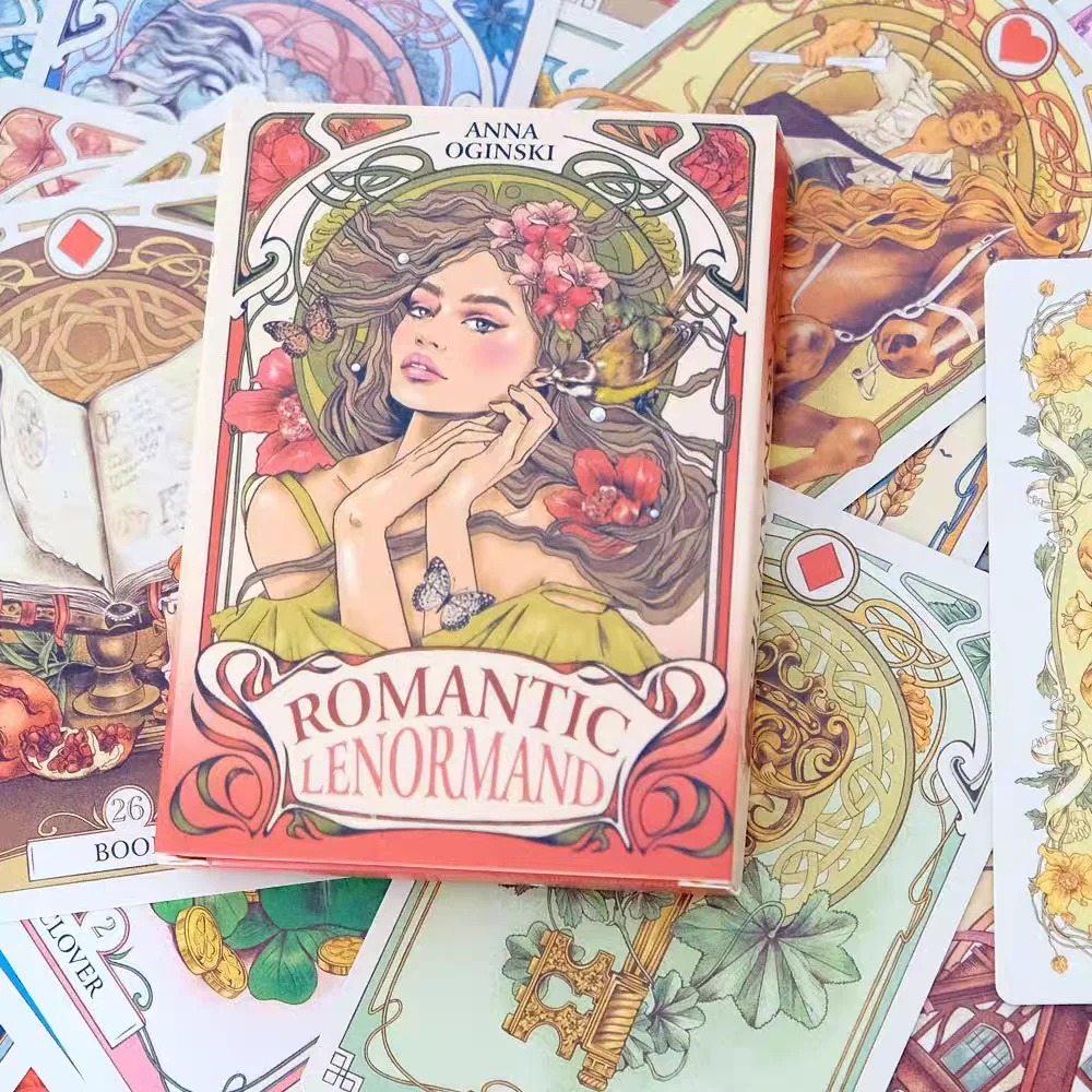 Romantic Lenormand Oracle Cards 10.2*7.2cm English Vision Art Nouveau Floral Motifs 37 Pcs Deck 4*2.8inch For Party, Board Games
Romantic Lenormand Oracle Cards 10.2*7.2cm English Vision Art Nouveau Floral Motifs 37 Pcs Deck 4*2.8inch For Party, Board Games