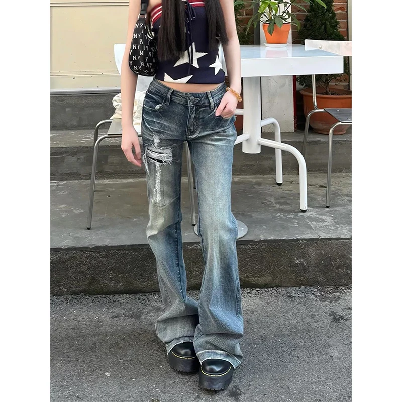 YIBASHU Women Goblin Core Abi Grunge Cyber Punk Flare Jean Y2k Japanese Harajuku Low Rise Ripped Denim Pants 2000s Bell-Bottom
YIBASHU Women Goblin Core Abi Grunge Cyber Punk Flare Jean Y2k Japanese Harajuku Low Rise Ripped Denim Pants 2000s Bell-Bottom