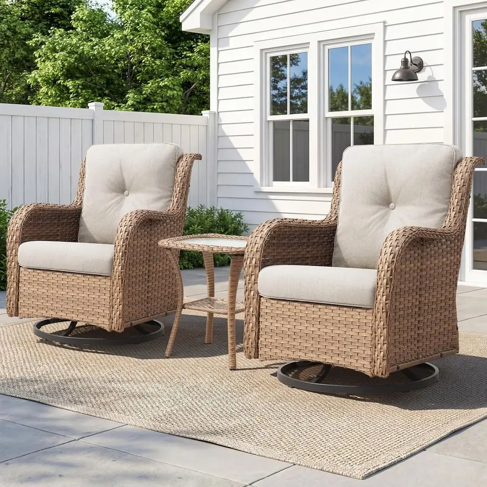 Patio Wicker Chairs Swivel Rocker,Outdoor Patio urniture Set with Rattan Side Table, All Weather Contion Set or Porch Poolside B
Patio Wicker Chairs Swivel Rocker,Outdoor Patio urniture Set with Rattan Side Table, All Weather Contion Set or Porch Poolside B