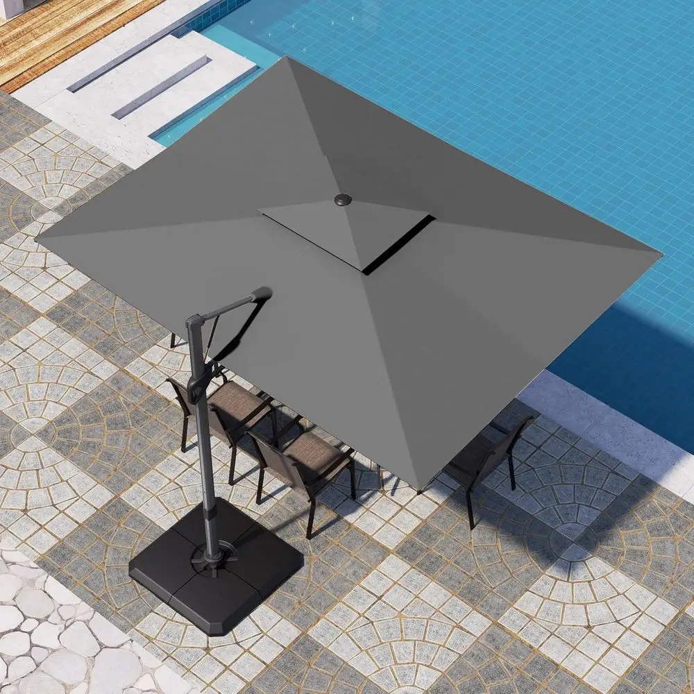 9' x 12' Heavy-Duty Cantilever Patio Umbrella with 360° Rotation and Windproof Feature, Suitable for Outdoor Spaces in Grey
9' x 12' Heavy-Duty Cantilever Patio Umbrella with 360° Rotation and Windproof Feature, Suitable for Outdoor Spaces in Grey