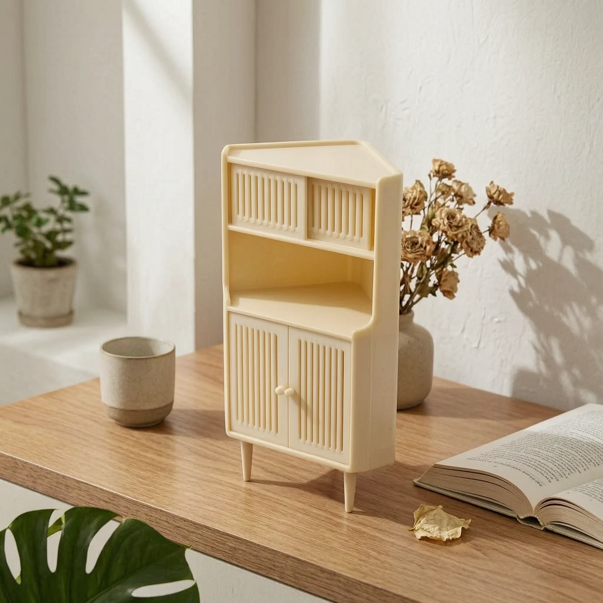 Miniature Corner Cabinet Unobstructed Shelf Corner Storage Cabinet Model Tapered Legs Modern Style
Miniature Corner Cabinet Unobstructed Shelf Corner Storage Cabinet Model Tapered Legs Modern Style