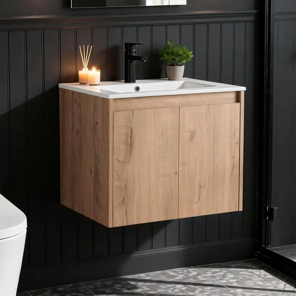 24" Bathroom Vanity with Ceic Sink, Wood Vanity with Sink,Sot Closing Do,Wood Storage Cabi,loating Vanity with Sink or Small Spa
24" Bathroom Vanity with Ceic Sink, Wood Vanity with Sink,Sot Closing Do,Wood Storage Cabi,loating Vanity with Sink or Small Spa