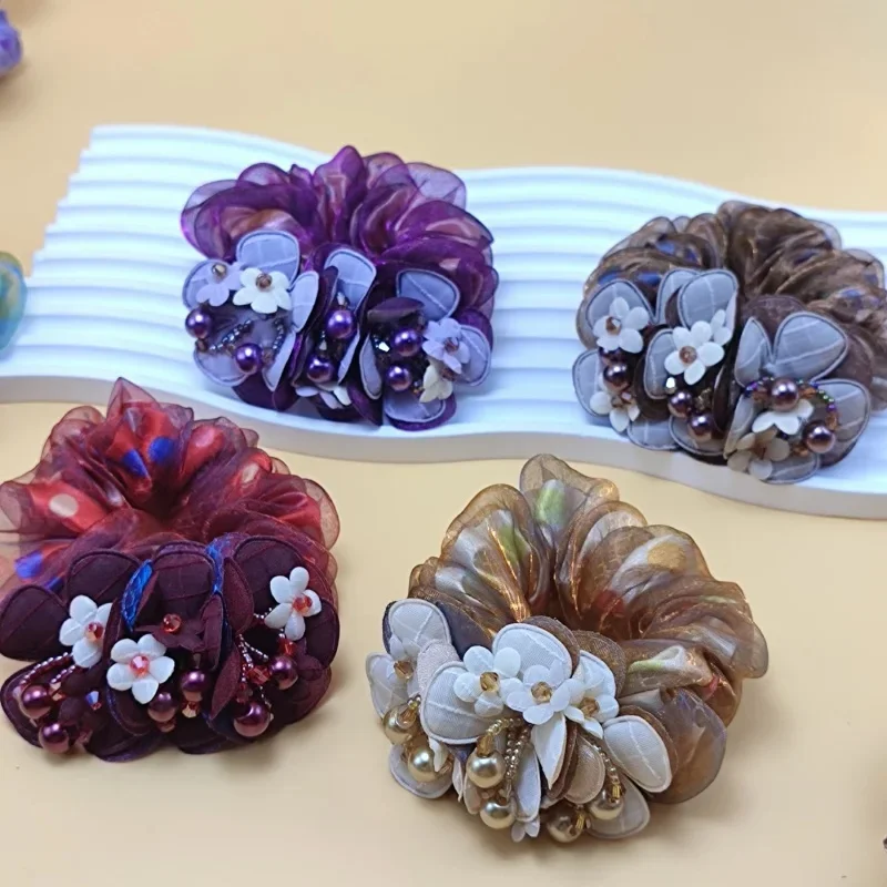 New 3 Flower Hair Ring Women Pearl Headdress Flower Bold Highly Elastic Rubber Band Mother All-Match Hair Accessories Scrunchie
New 3 Flower Hair Ring Women Pearl Headdress Flower Bold Highly Elastic Rubber Band Mother All-Match Hair Accessories Scrunchie