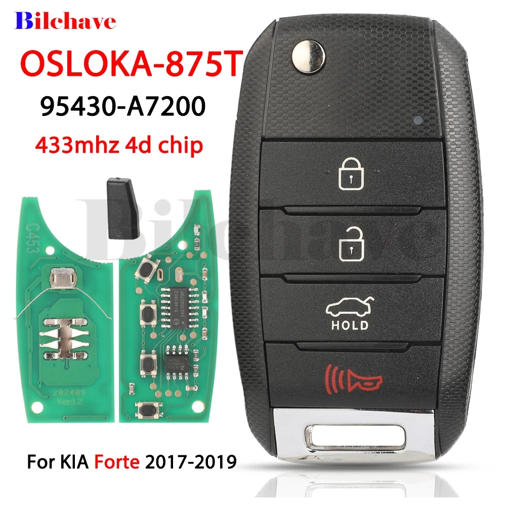 Jingyuqin 4D чип 433 МГц OSLOKA-875T 95430-A7200 дистанционный ключ для KIA Forte 2017 2018 2019 флип-брелок управления 95430-A7201 4B
Jingyuqin 4D чип 433 МГц OSLOKA-875T 95430-A7200 дистанционный ключ для KIA Forte 2017 2018 2019 флип-брелок управления 95430-A7201 4B