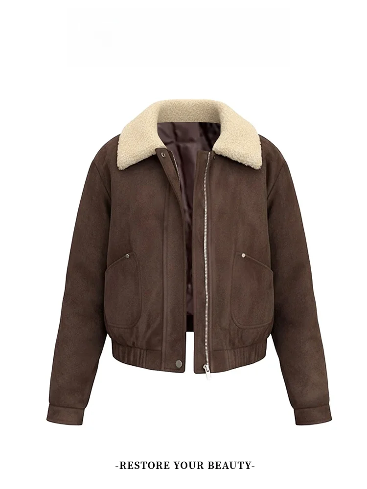 Sli ort Coat Women's Faionable Fur Collar Jaet Winter Outerwear Zipper Closure Warm Fce Lined Simple Design
Sli ort Coat Women's Faionable Fur Collar Jaet Winter Outerwear Zipper Closure Warm Fce Lined Simple Design