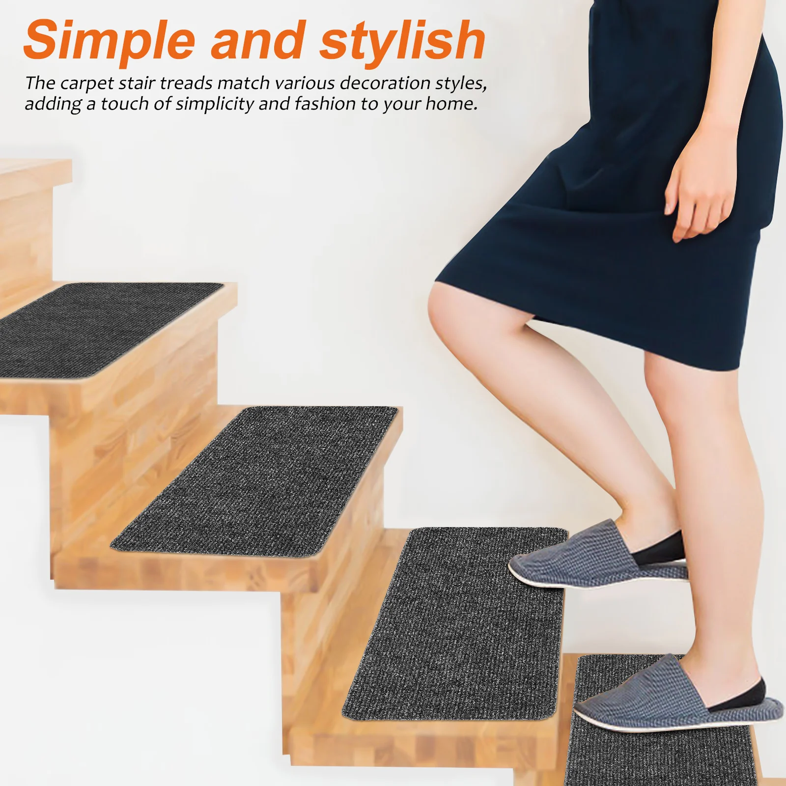 15 Pcs Stair Mats Carpet Treads for Carpeted Stairs Removable Indoor Adhesive Polyester (Polyester) Staircase
15 Pcs Stair Mats Carpet Treads for Carpeted Stairs Removable Indoor Adhesive Polyester (Polyester) Staircase