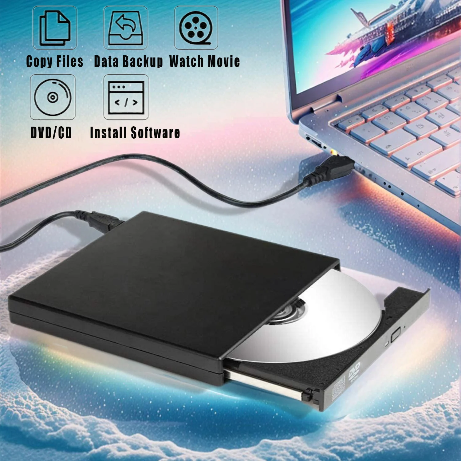 Внешний привод CD DVD, тонкий портативный внешний привод CD-RW, записывающее устройство DVD-RW, плеер для ноутбука, ноутбука, настольного компьютера
Внешний привод CD DVD, тонкий портативный внешний привод CD-RW, записывающее устройство DVD-RW, плеер для ноутбука, ноутбука, настольного компьютера