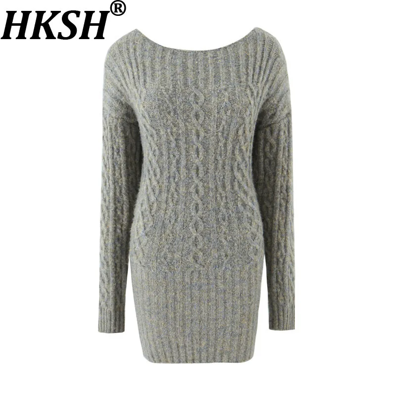 HKSH Autumn New Women Slimming Casual Pullover Sweater Ins Elegant Lazy Style Off-Shoulder Trendy Knitted Chic Ins Dress HK10139
HKSH Autumn New Women Slimming Casual Pullover Sweater Ins Elegant Lazy Style Off-Shoulder Trendy Knitted Chic Ins Dress HK10139