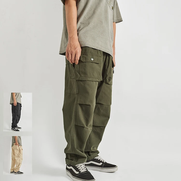 Autumn New American Retro Woven Multi-pocket Cargo Pants Men's 100% Cotton Washed Elastic Waist Casual Loose Straight Trousers
Autumn New American Retro Woven Multi-pocket Cargo Pants Men's 100% Cotton Washed Elastic Waist Casual Loose Straight Trousers