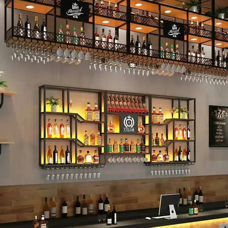 Salon Bar Hanging Wine Cabinets Liquor Wall Mounted Holder Bottle Wine Rack Club Metal Cellar Armario Para Vinos Hotel Furniture
Salon Bar Hanging Wine Cabinets Liquor Wall Mounted Holder Bottle Wine Rack Club Metal Cellar Armario Para Vinos Hotel Furniture